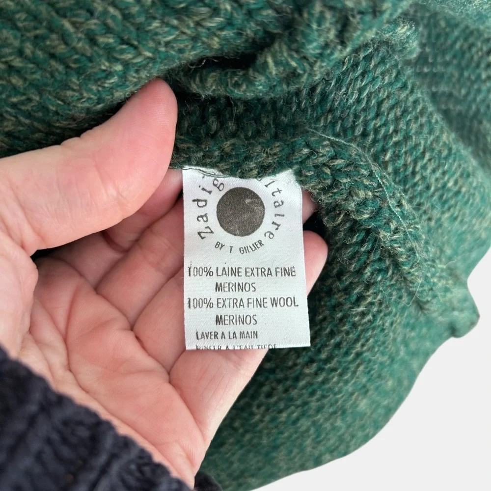 Zadig & Voltaire Forest Green Knit Hoodie Sweater Wool Blend Sz 1 Small - Picture 5 of 12